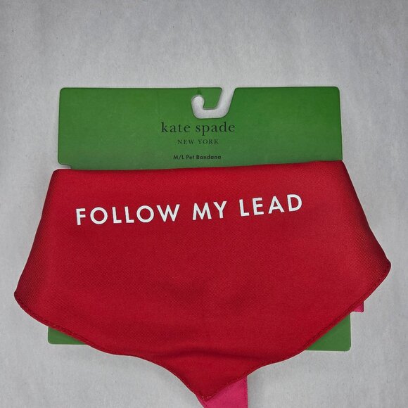 NWT Kate Spade Pink "Follow My Lead" Dog Bandana - Picture 1 of 2